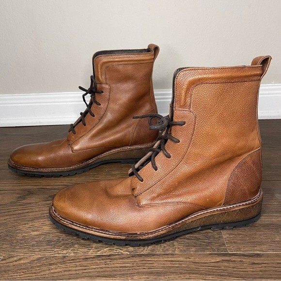 Kenneth Cole New York Men's Classic Dressy Brown Leather Boots Size 10M - EUC - Picture 3 of 13